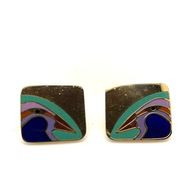Vintage Laurel Burch Signed Tori Mon Bird Earrings - Picture 1 of 4